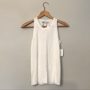 Zara Limited Edition Ribbed Ivory Tank